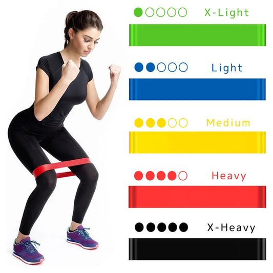 Portable Fitness Workout Equipment Rubber Resistance Bands Yoga Gym Elastic Gum Strength Pilates Crossfit Women Weight Sports