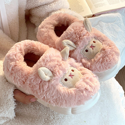 Cute Little Sheep Cotton Slippers Ladies